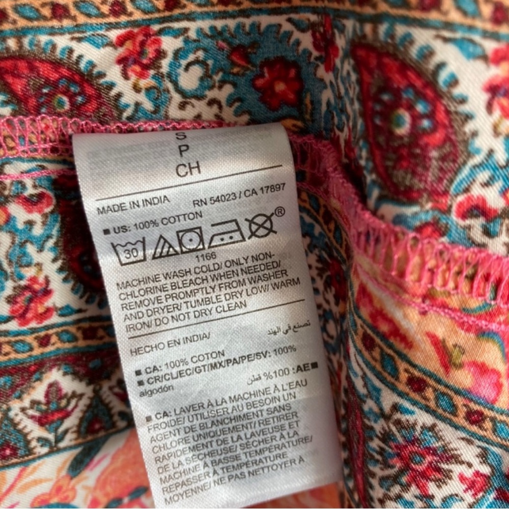Old Navy Vibrant Red and Pink Patterned Midi Dress - Picture 6 of 8